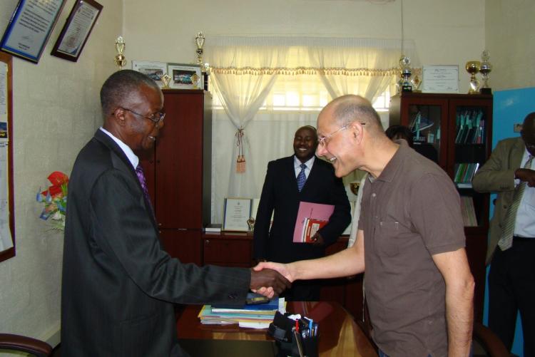 Dr. Pambanini pays courtesy call to the Pricipal, CEES – Prof. Henry Mutoro.