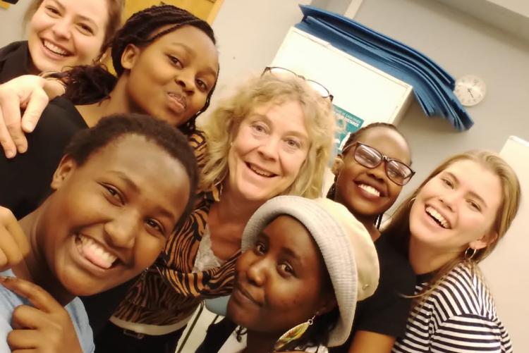 UoN students pose for a photo with colleagues at Linköping University